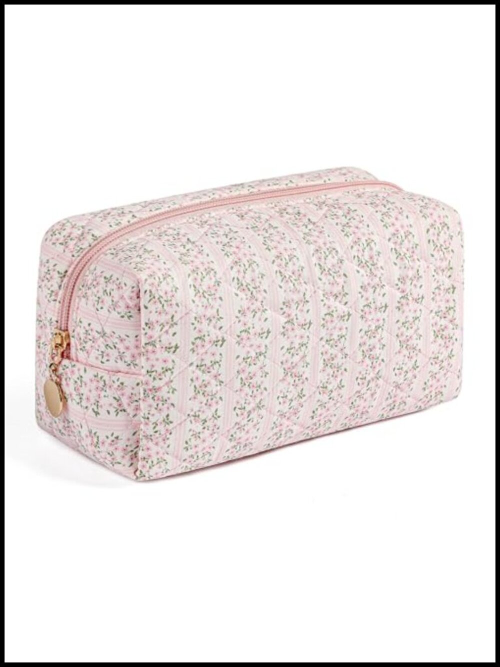 Floral Zipper Cosmetic Bag Travel Makeup Pouch Large Capacity Organizer